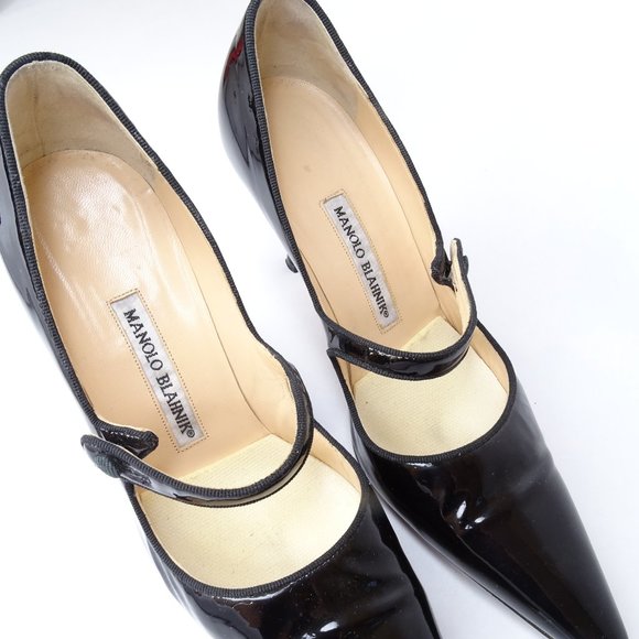 SOLD💥Manolo Blahnik Black Patent Pointed Toe Pump - Picture 6 of 10